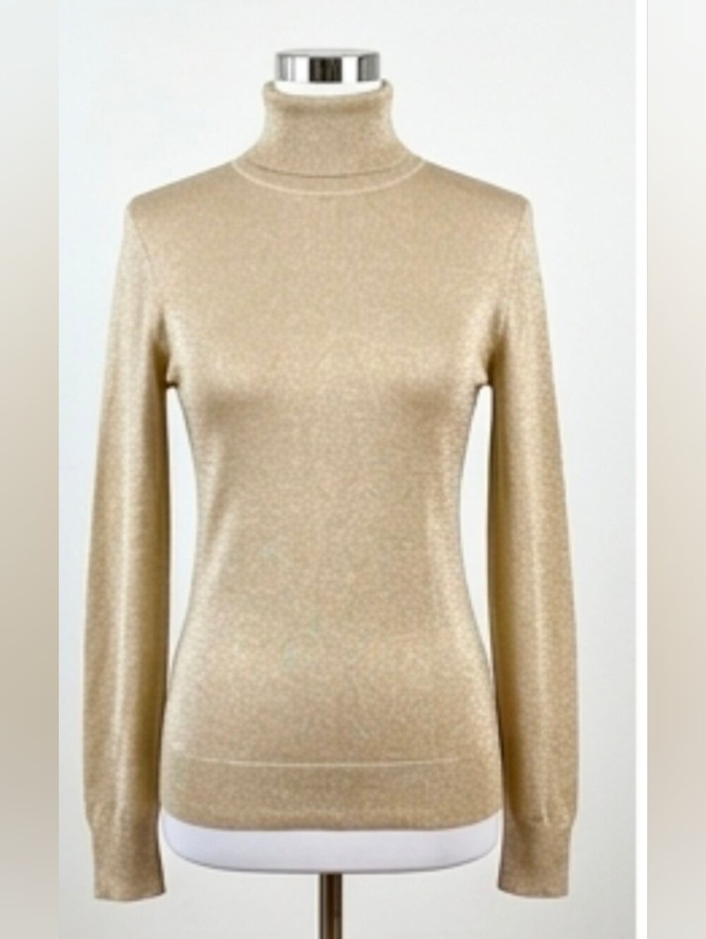 Turtleneck Shimmer Sweater - Gold